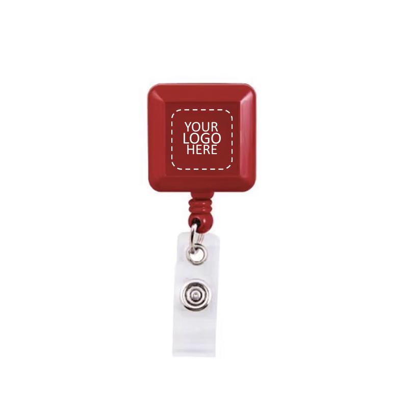 Red Plastic Square Reel Badge